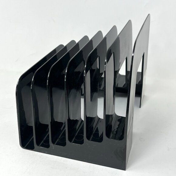Vintage 2001 ELDON STEP SORTER Black Desk Organizer Office File Holder Mail USA - Picture 3 of 11